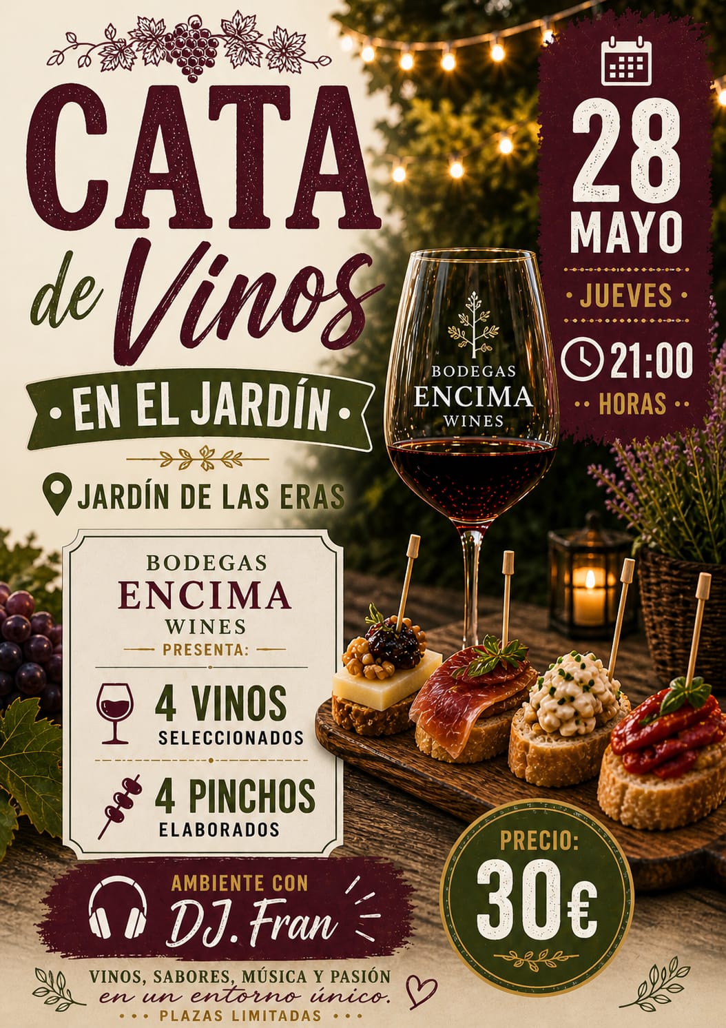 Cata de Vinos Encima Wines Especial 45º Aniversario Bar Las Eras
